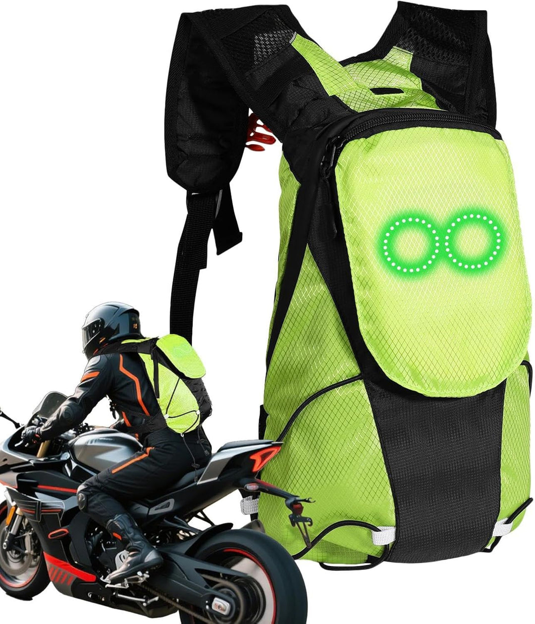 LED Motorcycle Backpack – Luminous Safety Glow Bag for Outdoor & Night Riding – Lumaro