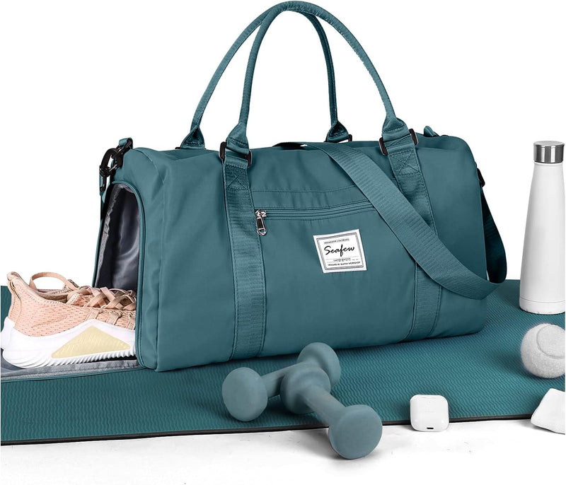 Waterproof Travel Duffel with Shoe Compartment & Wet Pocket – Unisex Gym Bag