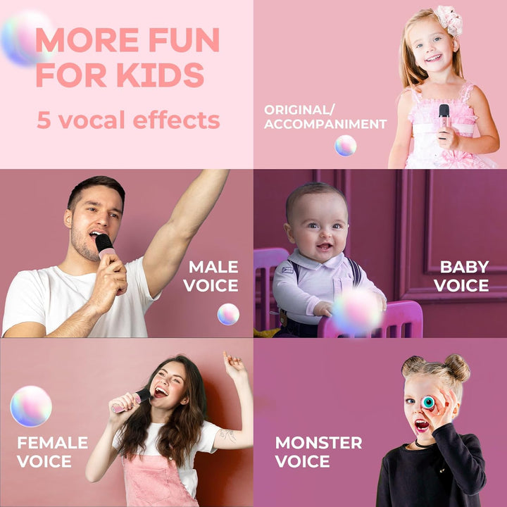 Portable Mini Karaoke Machine with Bluetooth Speaker & 2 Wireless Mics – Veylo