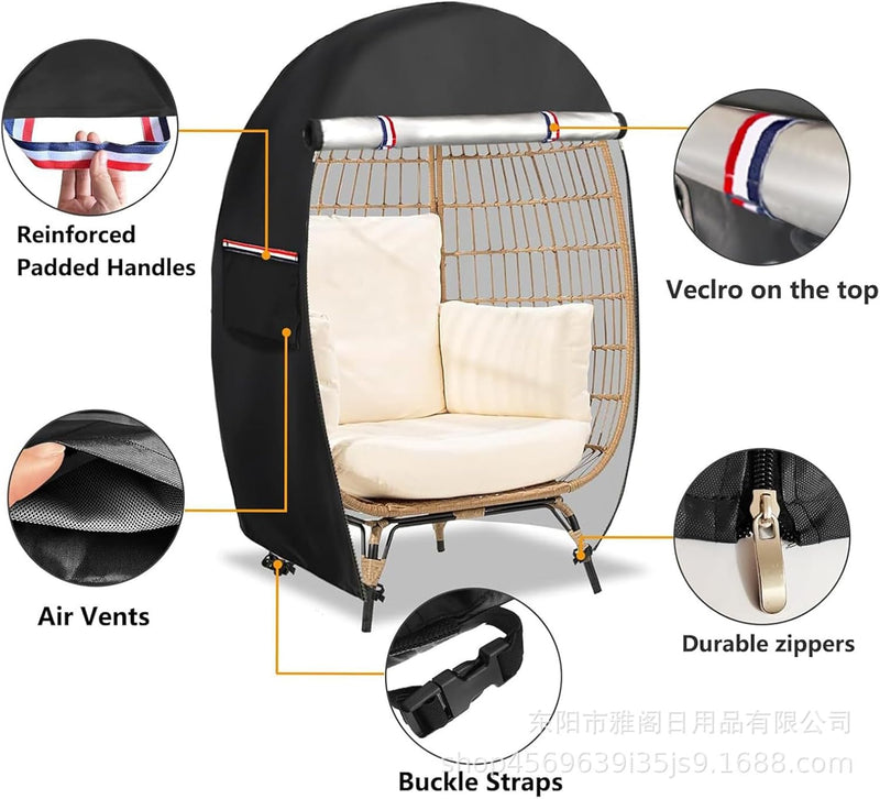 Waterproof Egg Chair Cover with Double Zipper – Solara