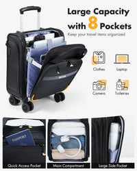 Airline-Approved Underseat Carry-On with Spinner Wheels & Laptop Pocket