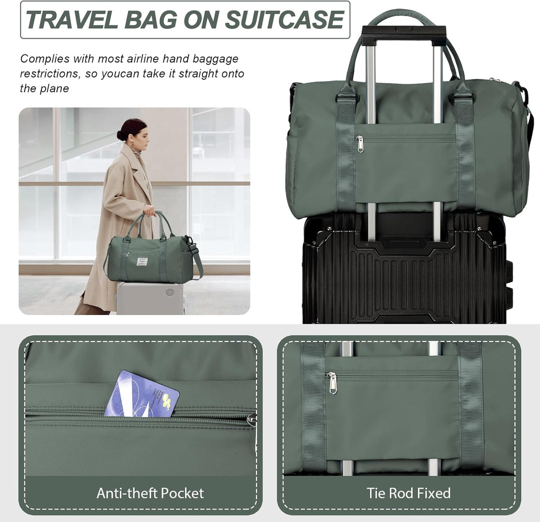 Waterproof Travel Duffel with Shoe Compartment & Wet Pocket – Unisex Gym Bag