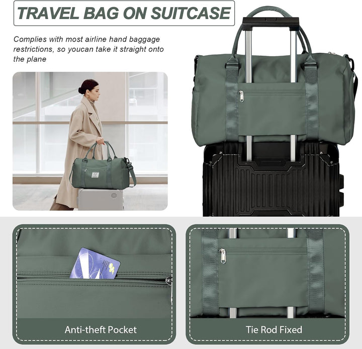Waterproof Travel Duffel with Shoe Compartment & Wet Pocket – Unisex Gym Bag