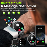 Military Smart Watch for Men with 1.85" HD Screen and Flashlight