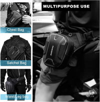 Tactical Motorcycle Leg Bag with Waterproof EVA Shell & Expandable Storage