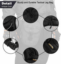 Tactical Motorcycle Leg Bag with Waterproof EVA Shell & Expandable Storage