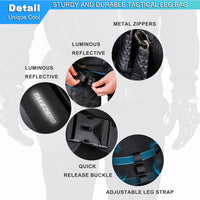 Tactical Motorcycle Leg Bag with Waterproof EVA Shell & Expandable Storage