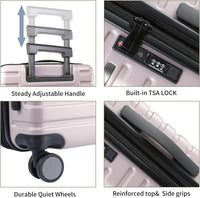 Expandable Hard Shell Carry-On Luggage with Spinner Wheels & TSA Lock
