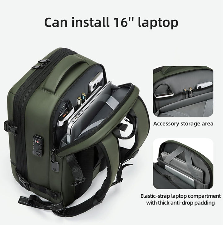 Expandable & Waterproof Travel Backpack with Vacuum Compression – Arvid