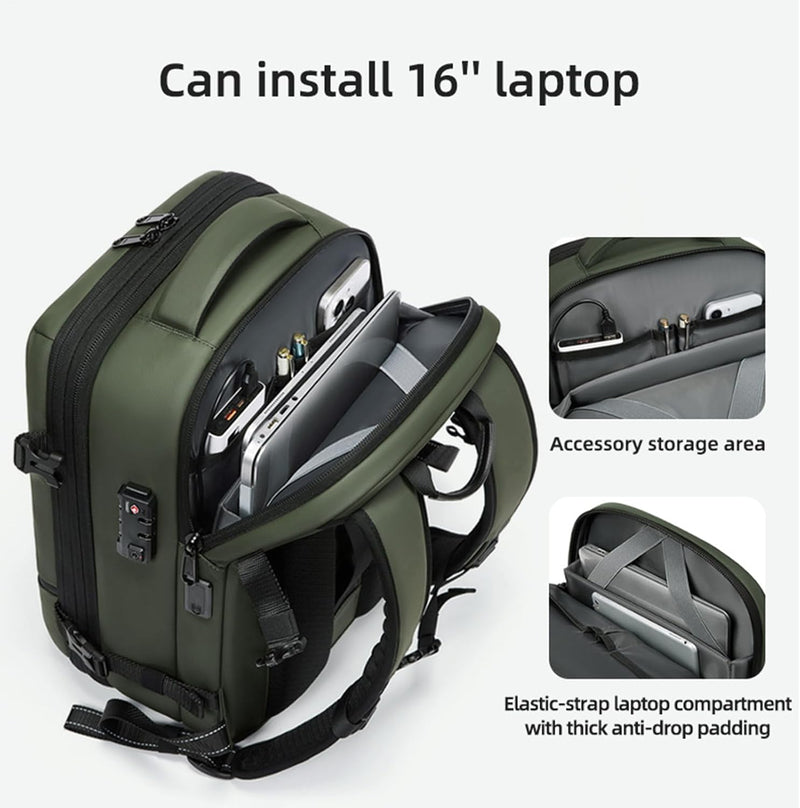 Expandable & Waterproof Travel Backpack with Vacuum Compression – Arvid