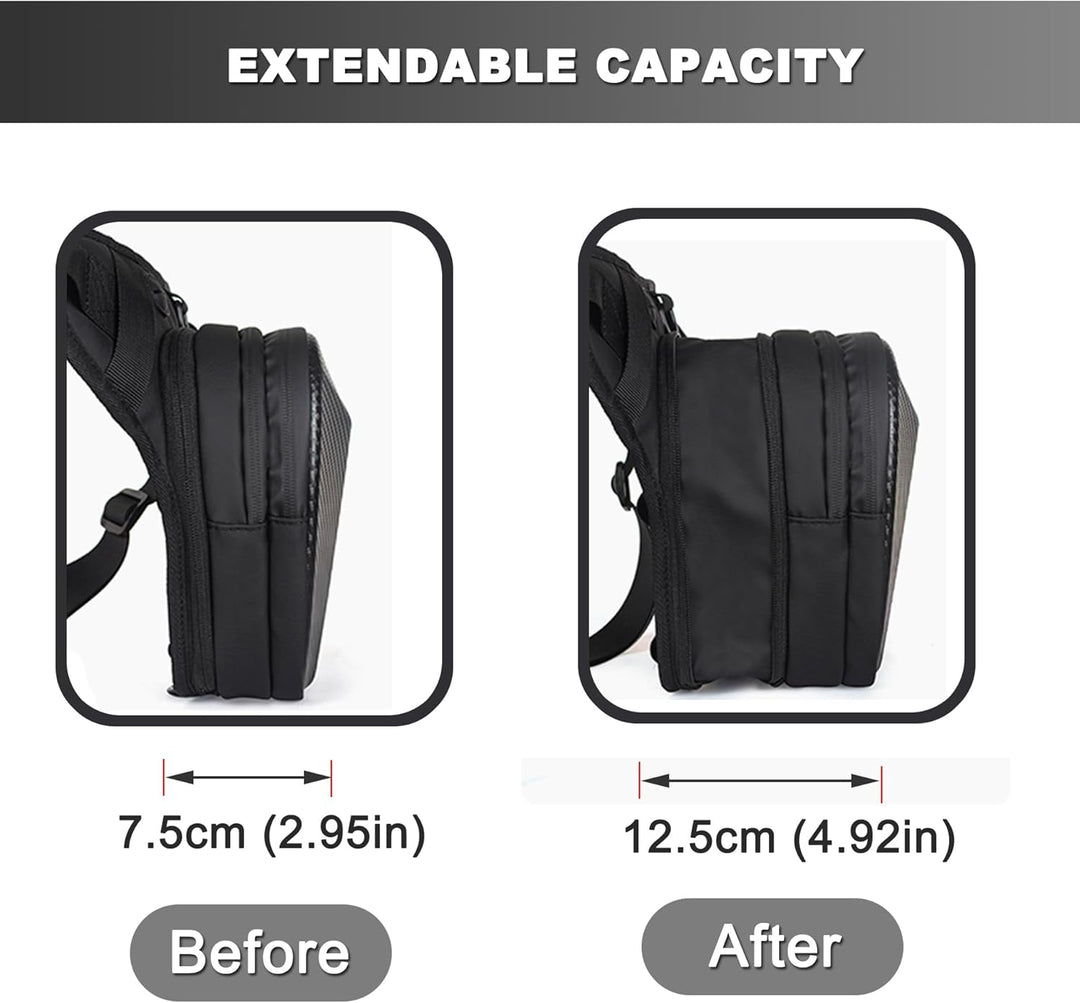 Tactical Motorcycle Leg Bag with Waterproof EVA Shell & Expandable Storage