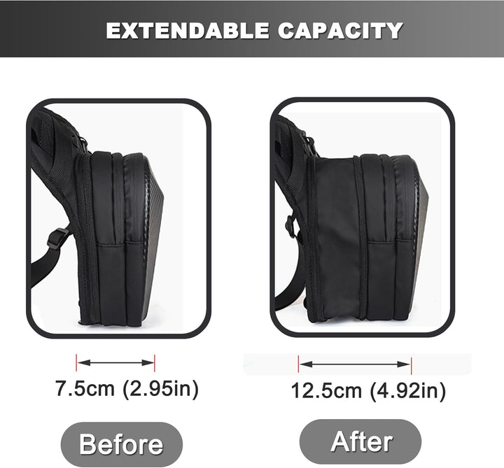 Tactical Motorcycle Leg Bag with Waterproof EVA Shell & Expandable Storage