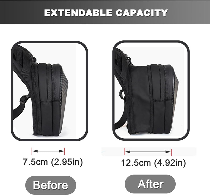 Tactical Motorcycle Leg Bag with Waterproof EVA Shell & Expandable Storage