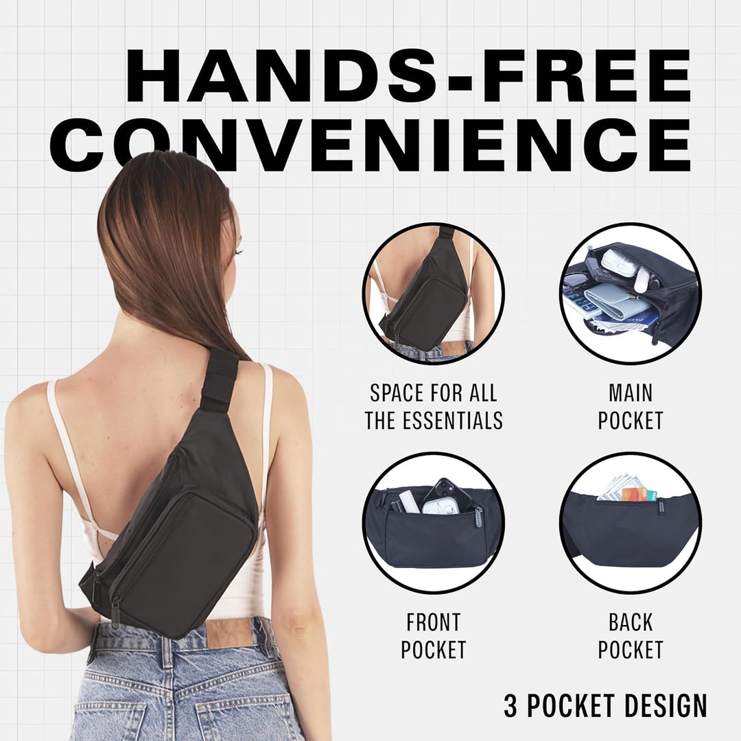 Holographic Bum Bag with Adjustable Strap – Unisex Waist & Festival Pack (1+1 FREE)