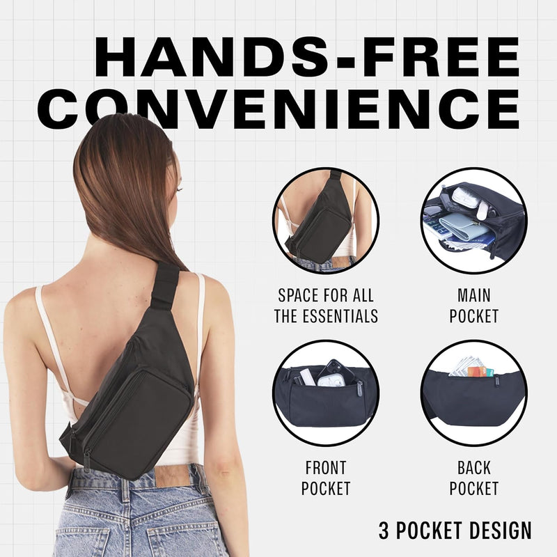 Holographic Bum Bag with Adjustable Strap – Unisex Waist & Festival Pack (1+1 FREE)