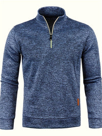 Men's pullover with neck zip for autumn & winter - Matteo