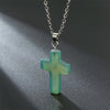 Natural Gemstone Cross Necklace - Seraphina