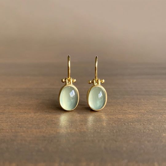 Vintage Earrings with Green Moonstone – Elina