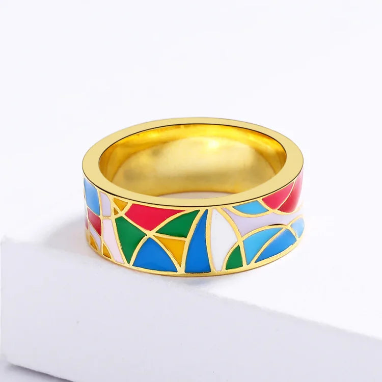 Classic Enamel Zirconia Ring – Nadia