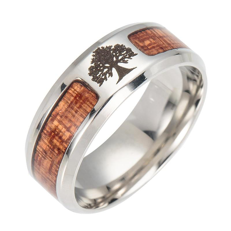 Stylish Tree of Life Stainless Steel Women's Ring - Elina