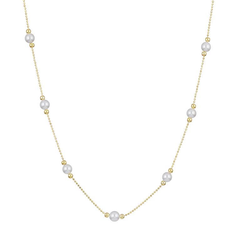 Timeless Gold Pearl Necklace – Serena