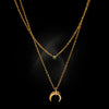 Selina Green Diamond Double Crescent Moon Necklace