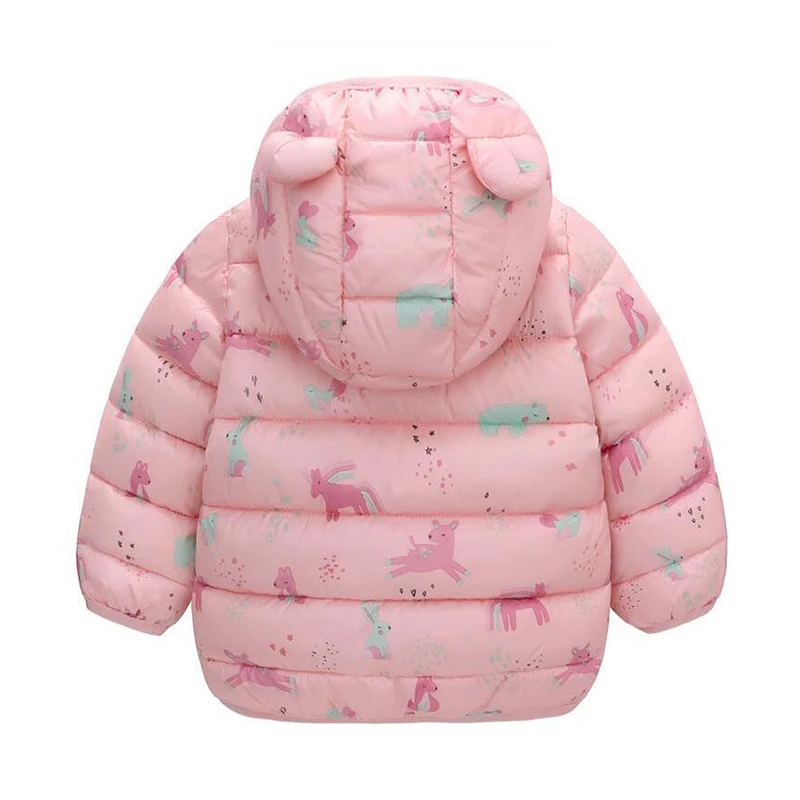 Children's waterproof rain jacket in a down style with cartoon design – Miro