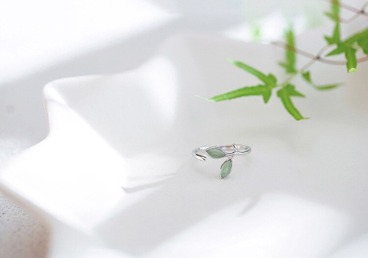 Green Opal Leaf Ring | Women's Jewellery