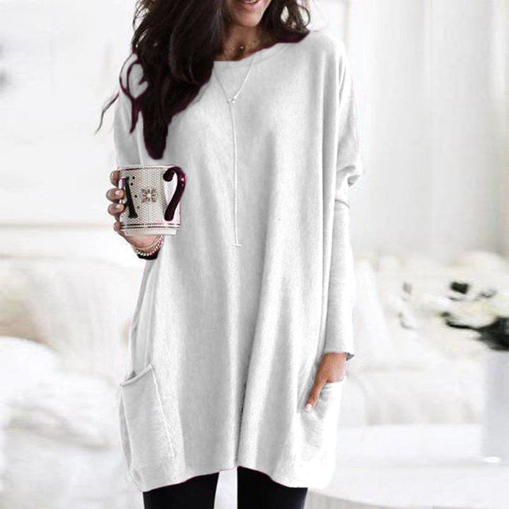 Oversized women's autumn sweater with pockets – Yara