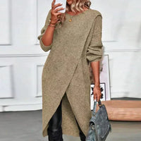 Ladies' knitted dress with wrap effect – Maribelle Autumn Magic