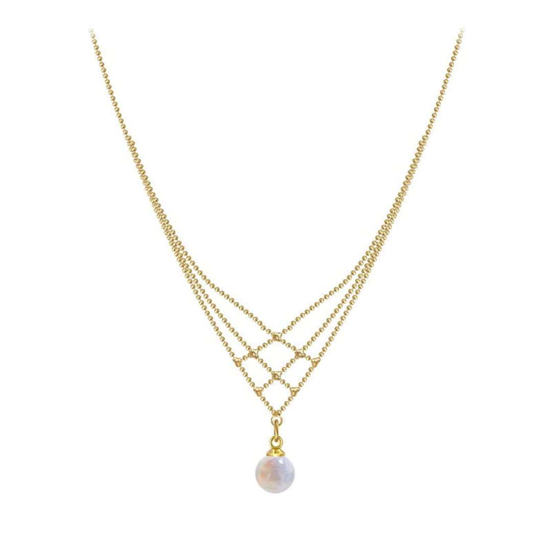 Woven Pearl Necklace - Mariela