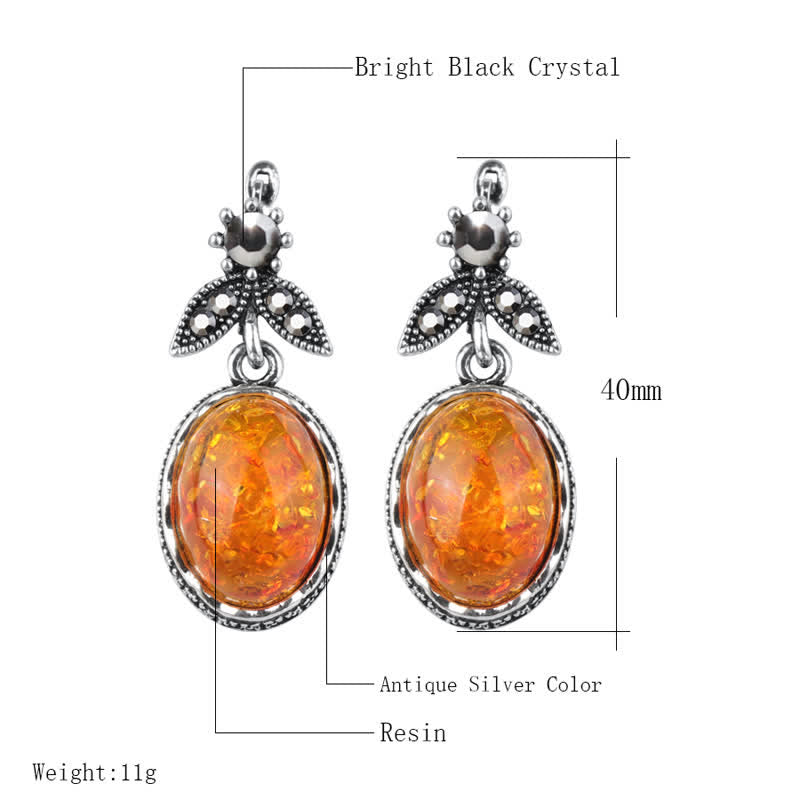 Retro Flower Earrings with Amber – Nora