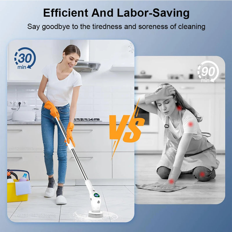 8‑in‑1 Electric Cleaning Brush with Adjustable Handle – Buy 1, Get 1 Free-State of Style