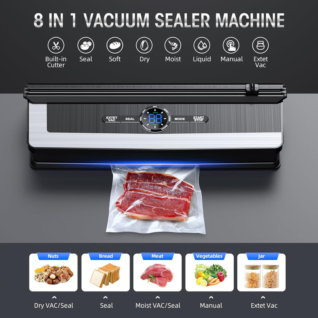 8-in-1 Vacuum Sealing Machine with Built-in Cutter-State of Style