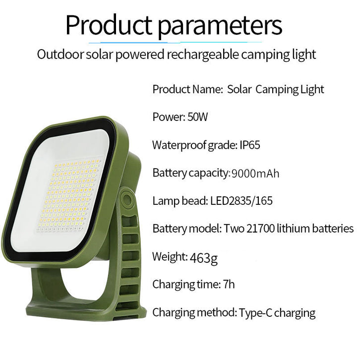 80W LED SOLAR-CHARGED CAMPING LAMP WITH MAGNET AND ZOOM FUNCTION-LY02S Solar energy-State of Style