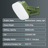 80W LED SOLAR-CHARGED CAMPING LAMP WITH MAGNET AND ZOOM FUNCTION-LY02S Solar energy-State of Style