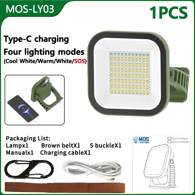 80W LED SOLAR-CHARGED CAMPING LAMP WITH MAGNET AND ZOOM FUNCTION-LY02S Solar energy-State of Style