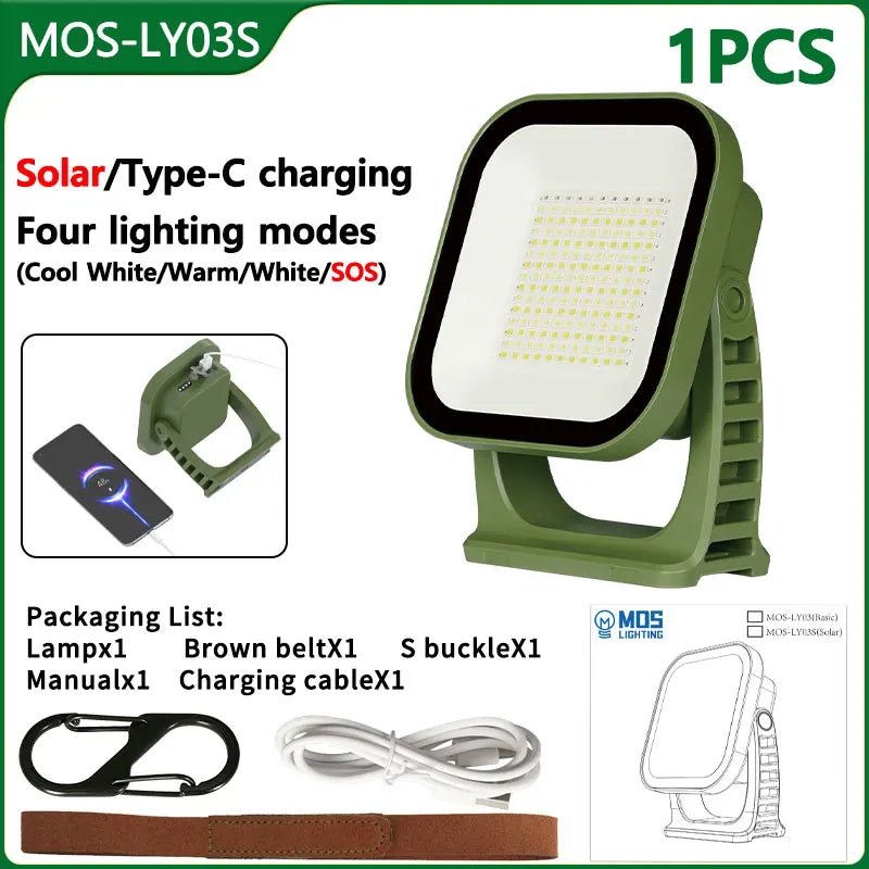 80W LED SOLAR-CHARGED CAMPING LAMP WITH MAGNET AND ZOOM FUNCTION-LY02S Solar energy-State of Style