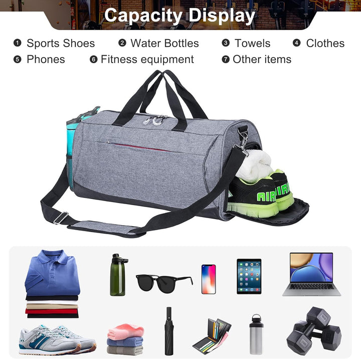 Waterproof 30L Sports Duffel with Shoe Compartment & Wet Pocket – Unisex Gym & Travel Bag