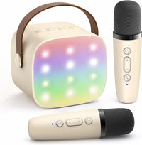 Portable Mini Karaoke Machine with Bluetooth Speaker & 2 Wireless Mics – Veylo