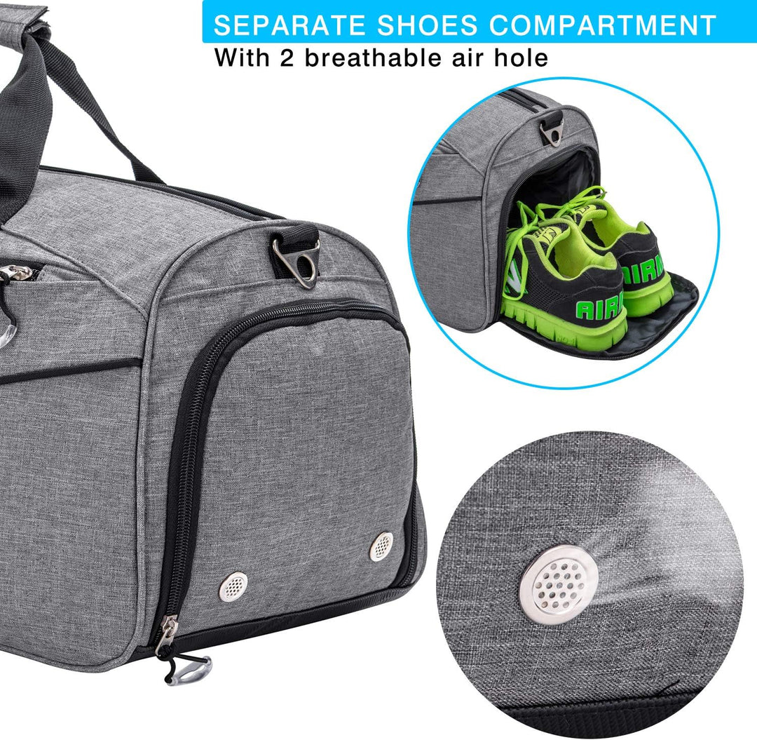 Waterproof 35L Gym Duffel with Shoe Compartment & Wet Pocket – Unisex Sports & Travel Bag