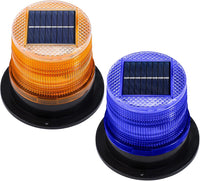 Solar-Powered Amber & Blue Magnetic Strobe Lights Set – Liora