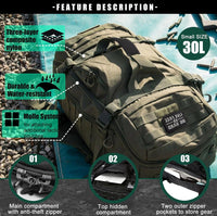 Waterproof Tactical Gym Duffel Backpack – 45L Multi-Use Travel & Sports Bag