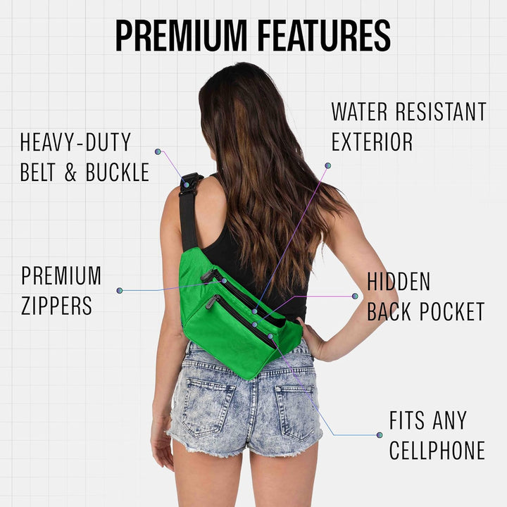 Holographic Bum Bag with Adjustable Strap – Unisex Waist & Festival Pack (1+1 FREE)