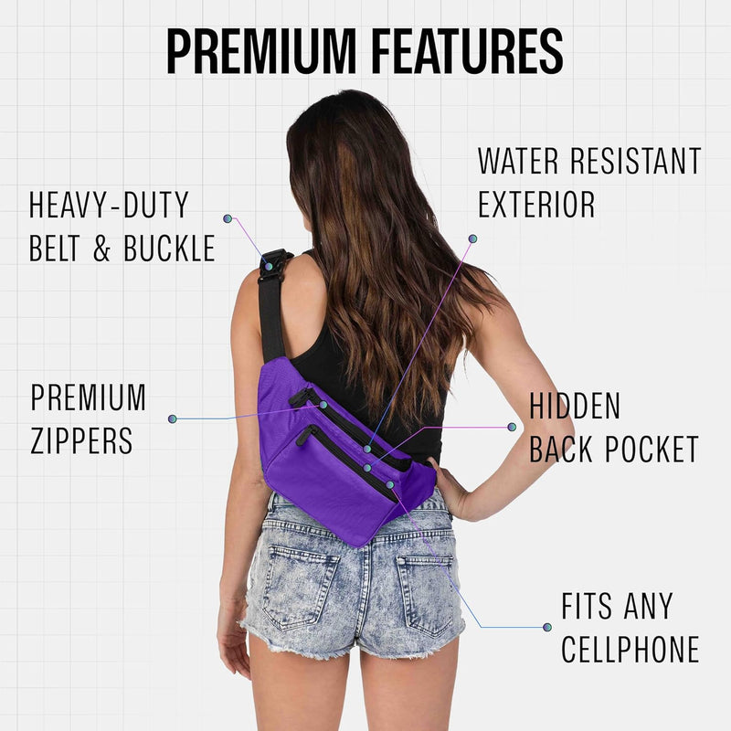 Holographic Bum Bag with Adjustable Strap – Unisex Waist & Festival Pack (1+1 FREE)