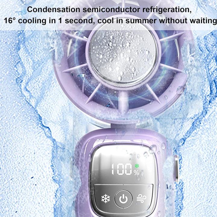 Portable Foldable Handheld Fan with LED Display 100 Speeds