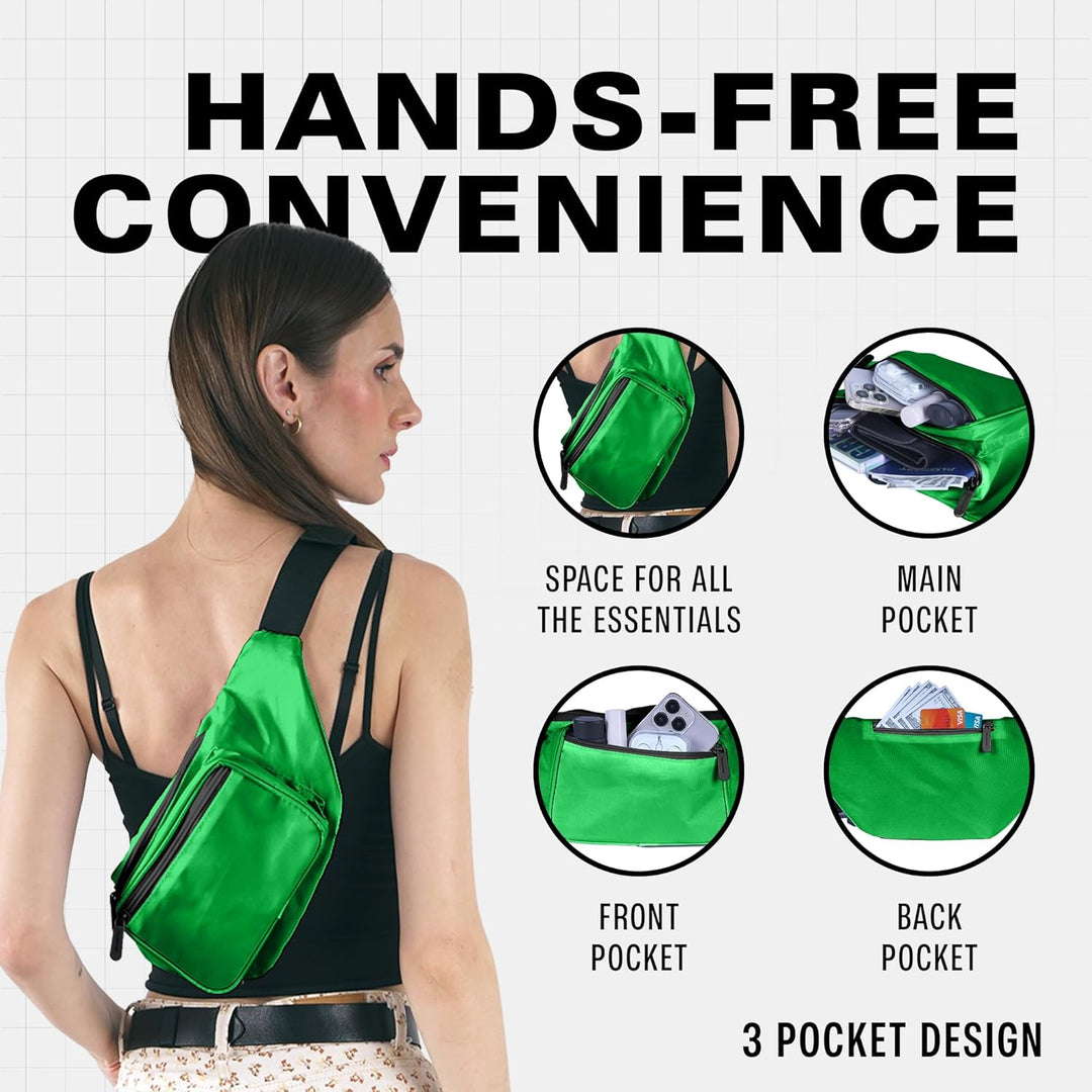 Holographic Bum Bag with Adjustable Strap – Unisex Waist & Festival Pack (1+1 FREE)