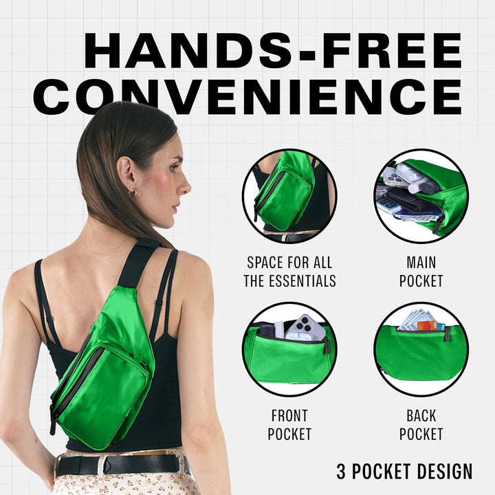Holographic Bum Bag with Adjustable Strap – Unisex Waist & Festival Pack (1+1 FREE)