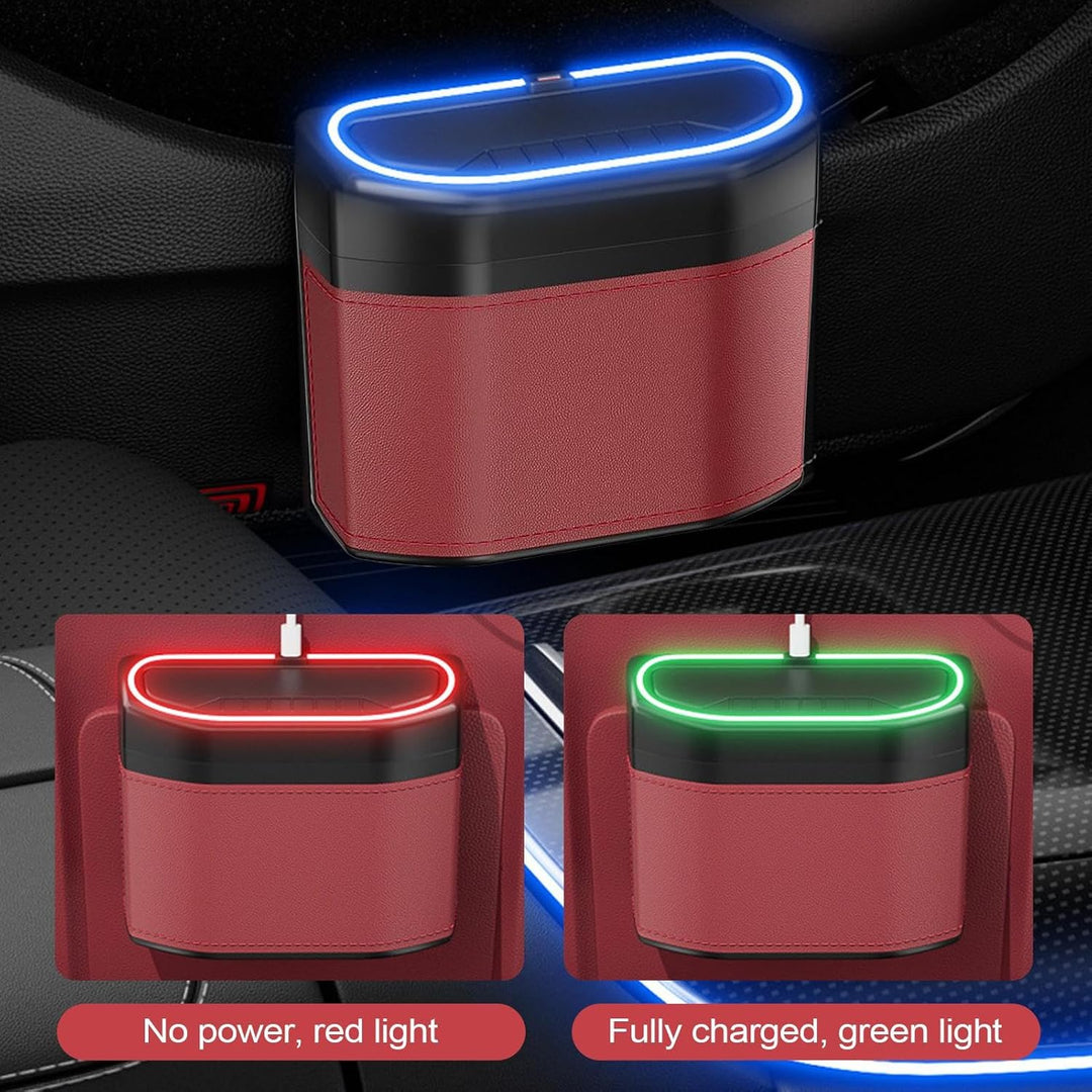 Smell-Proof Car Trash Can with Touch Light – Lurevo