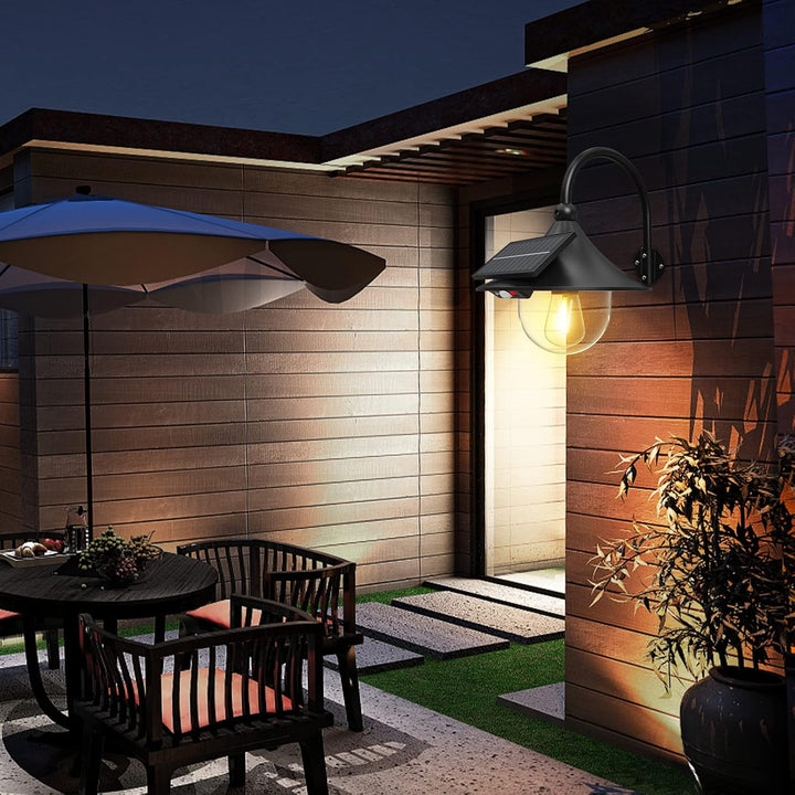 Solar Motion Barn Wall Lights with 3 Modes & Gooseneck Design (2 Pack) – Halden